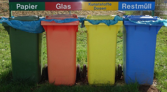 separated waste bins